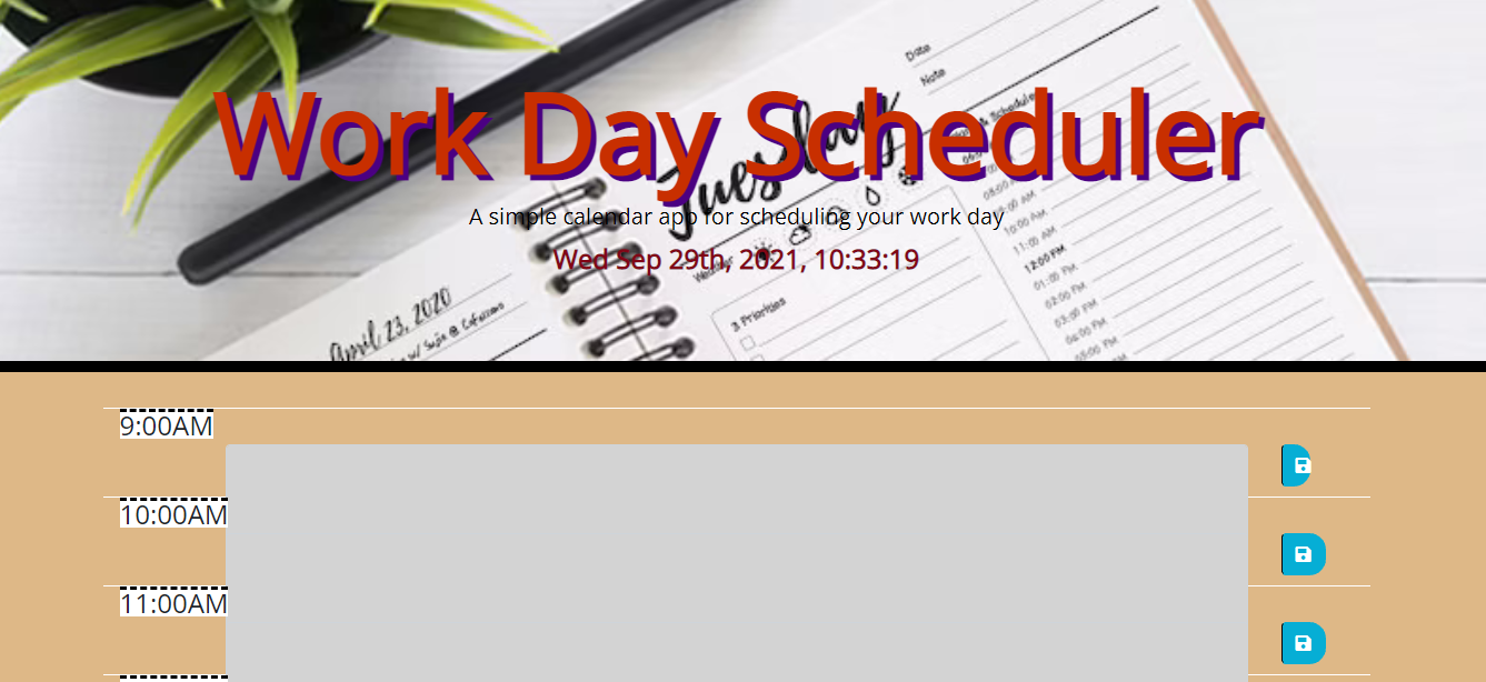 banner was an image of a day planner and an aloe plant